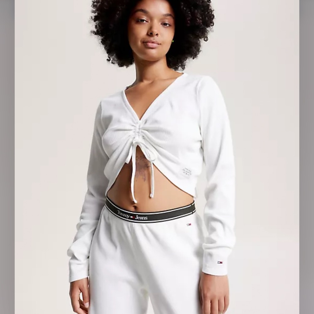 Tommy Hilfiger long sleeve knit waffle top